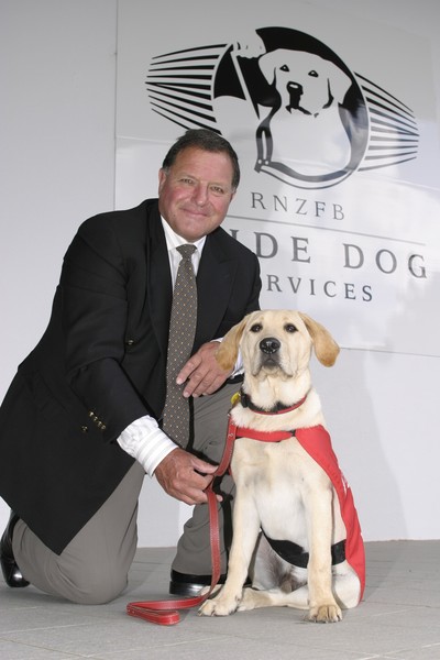 Celebrating a six year and $2million sponsorship partnership &#8211; RNZFB's Guide Dog Services and Bayley Corporation Ltd chairman John Bayley